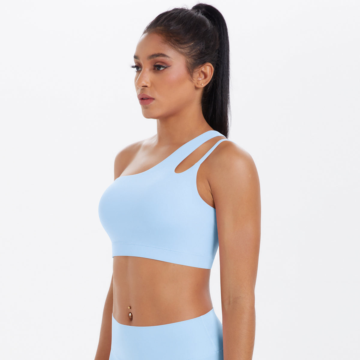 One-Shoulder Back-Cut Sports Bra
