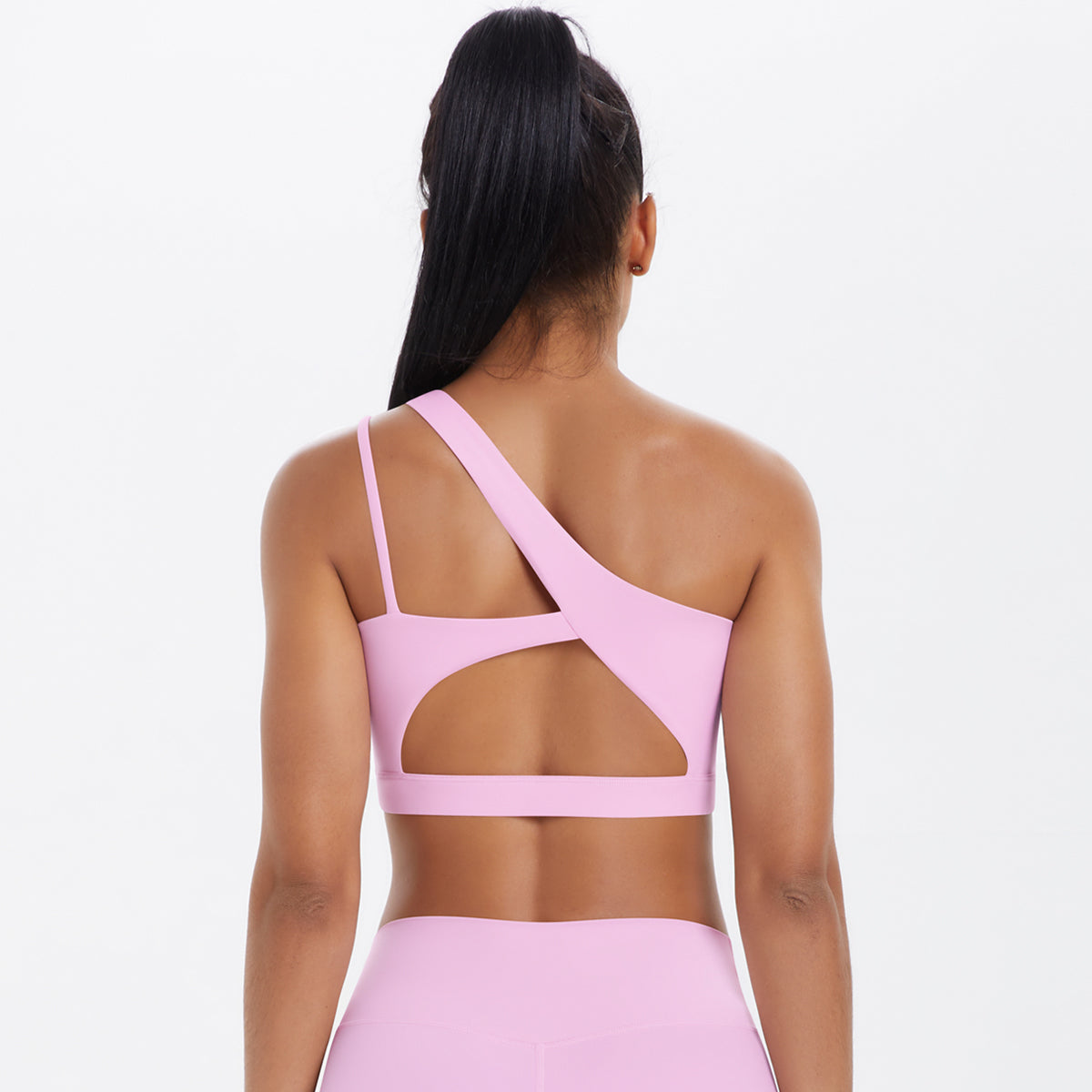 One-Shoulder Back-Cut Sports Bra