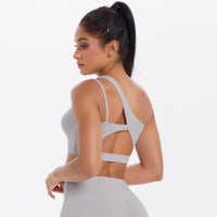 One-Shoulder Back-Cut Sports Bra