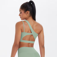 One-Shoulder Back-Cut Sports Bra