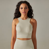 Cropped Sports Tank with Built-in Bra