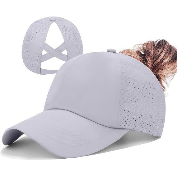 Mesh Cross Ponytail Baseball Cap