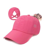 Mesh Cross Ponytail Baseball Cap