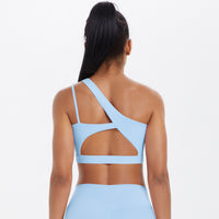 One-Shoulder Back-Cut Sports Bra