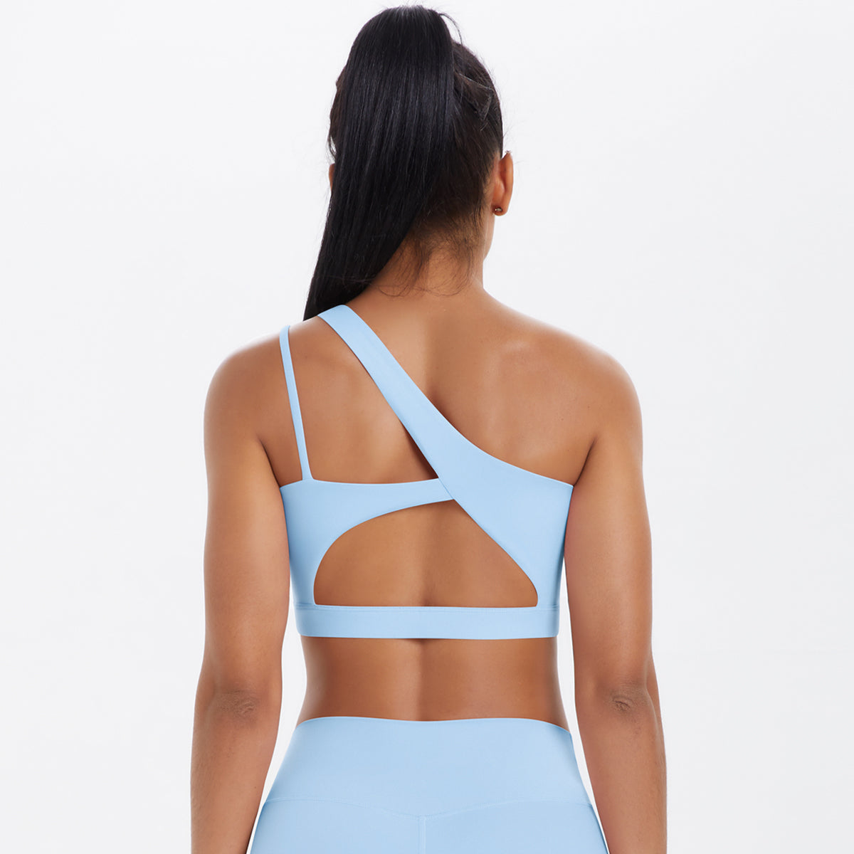One-Shoulder Back-Cut Sports Bra