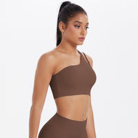 One-Shoulder Back-Cut Sports Bra