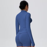 High-Stretch Zip-Up Jacket with Thumbholes