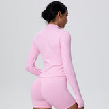 High-Stretch Zip-Up Jacket with Thumbholes