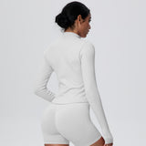 High-Stretch Zip-Up Jacket with Thumbholes