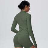 High-Stretch Zip-Up Jacket with Thumbholes