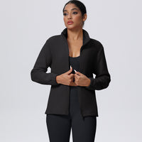Fleece-Lined Zip-Up Jacket with Stand Collar