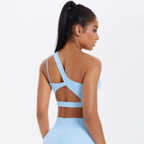 One-Shoulder Back-Cut Sports Bra