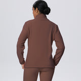 Fleece-Lined Zip-Up Jacket with Stand Collar