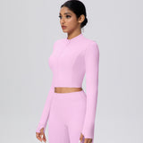 Cropped Zip-Up Long Sleeve Jacket