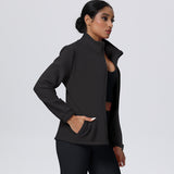 Fleece-Lined Zip-Up Jacket with Stand Collar