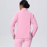 Fleece-Lined Zip-Up Jacket with Stand Collar