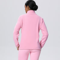 Fleece-Lined Zip-Up Jacket with Stand Collar