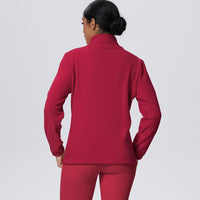 Fleece-Lined Zip-Up Jacket with Stand Collar
