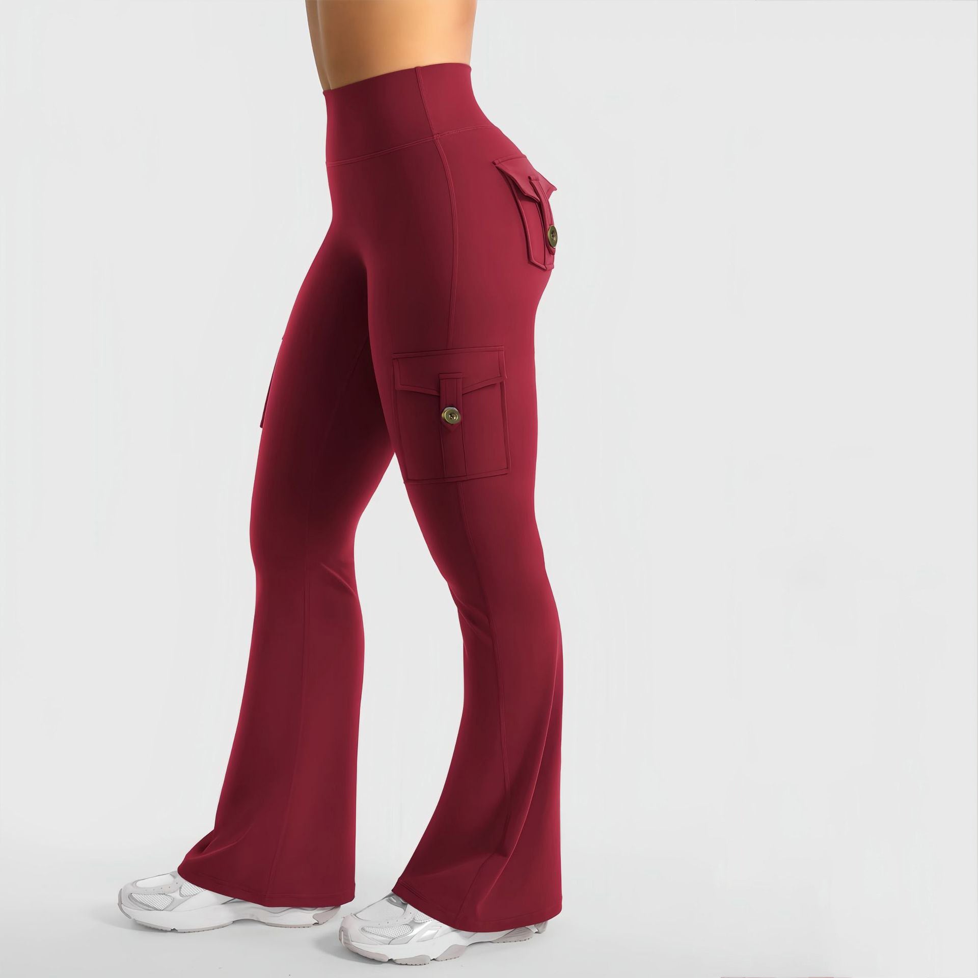 Cargo-Style High-Waist Flare Leggings