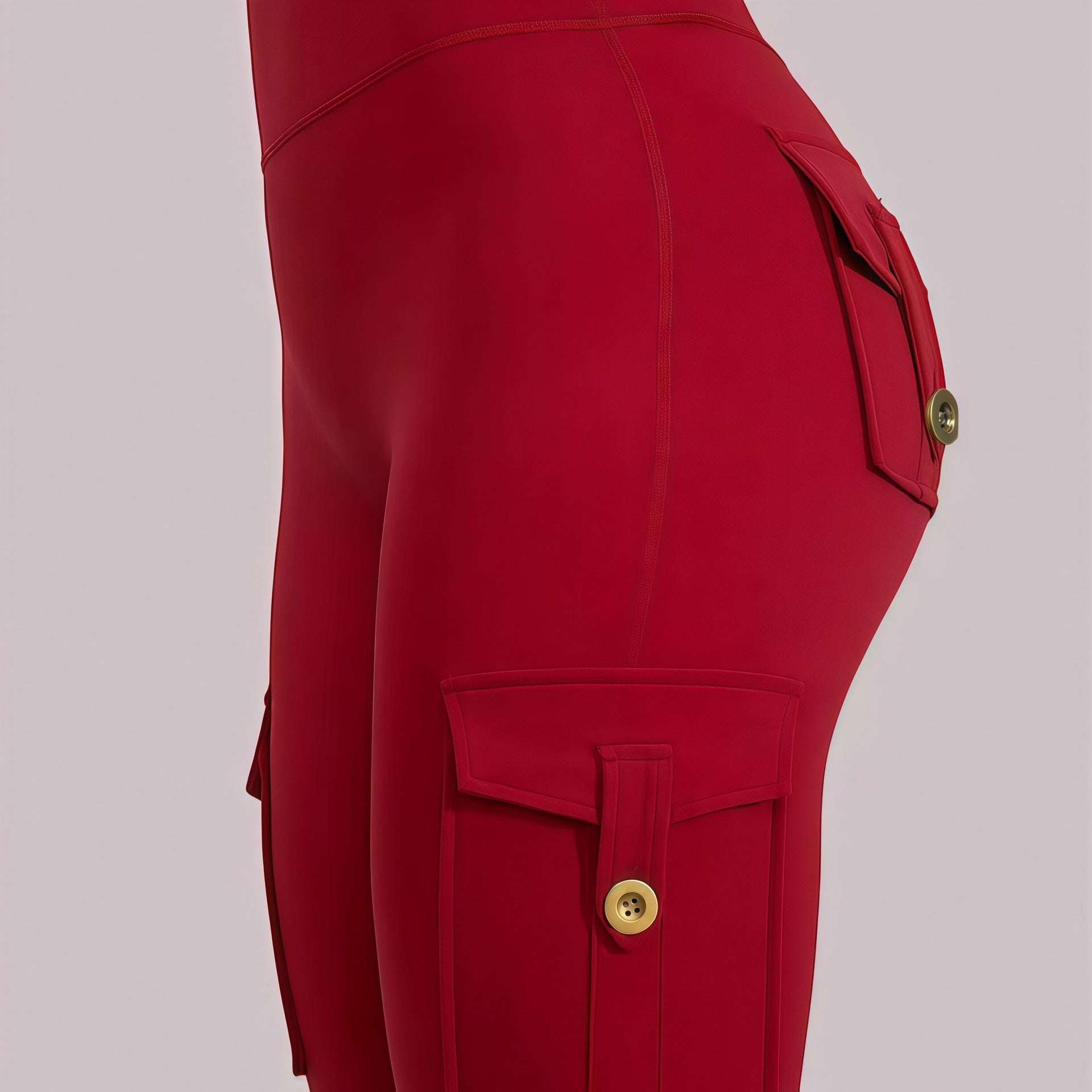 Cargo-Style High-Waist Flare Leggings
