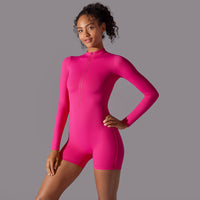 Long-Sleeve Half-Zip Active Romper