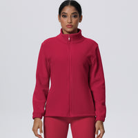 Fleece-Lined Zip-Up Jacket with Stand Collar