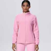 Fleece-Lined Zip-Up Jacket with Stand Collar