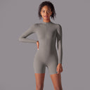 Long-Sleeve Half-Zip Active Romper