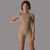 Long-Sleeve Half-Zip Active Romper