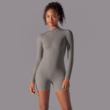 Long-Sleeve Half-Zip Active Romper