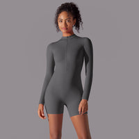 Long-Sleeve Half-Zip Active Romper