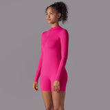 Long-Sleeve Half-Zip Active Romper