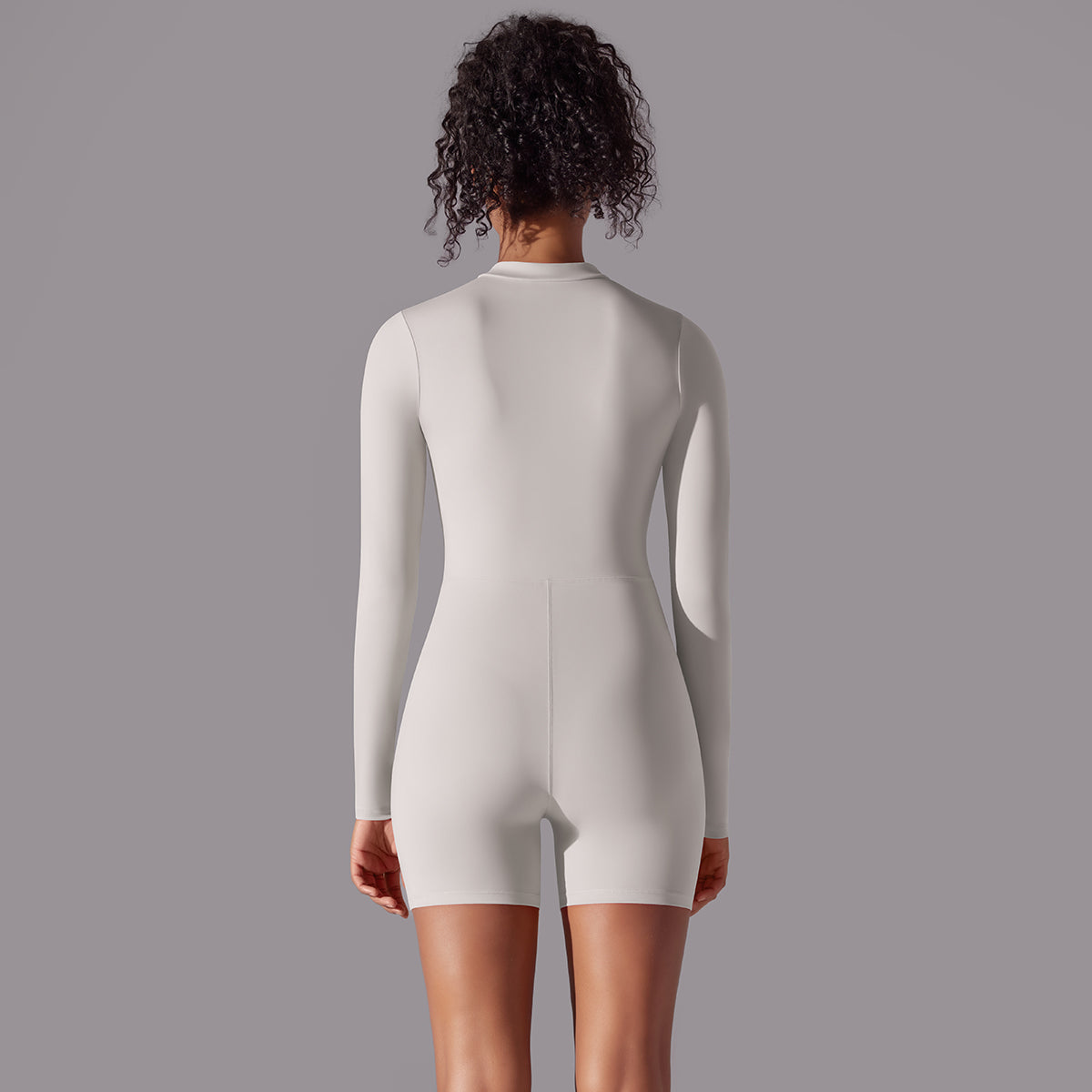 Long-Sleeve Half-Zip Active Romper