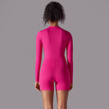 Long-Sleeve Half-Zip Active Romper