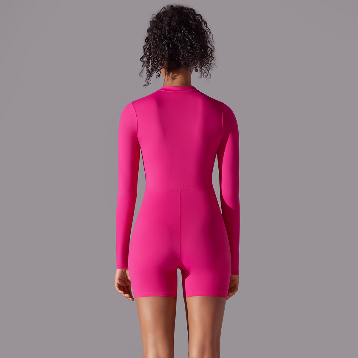Long-Sleeve Half-Zip Active Romper