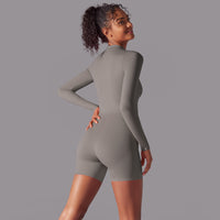 Long-Sleeve Half-Zip Active Romper