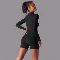 Long-Sleeve Half-Zip Active Romper