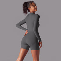 Long-Sleeve Half-Zip Active Romper