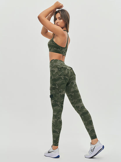 Women's Cargo Style Fitness Pockets Leggings - Camo