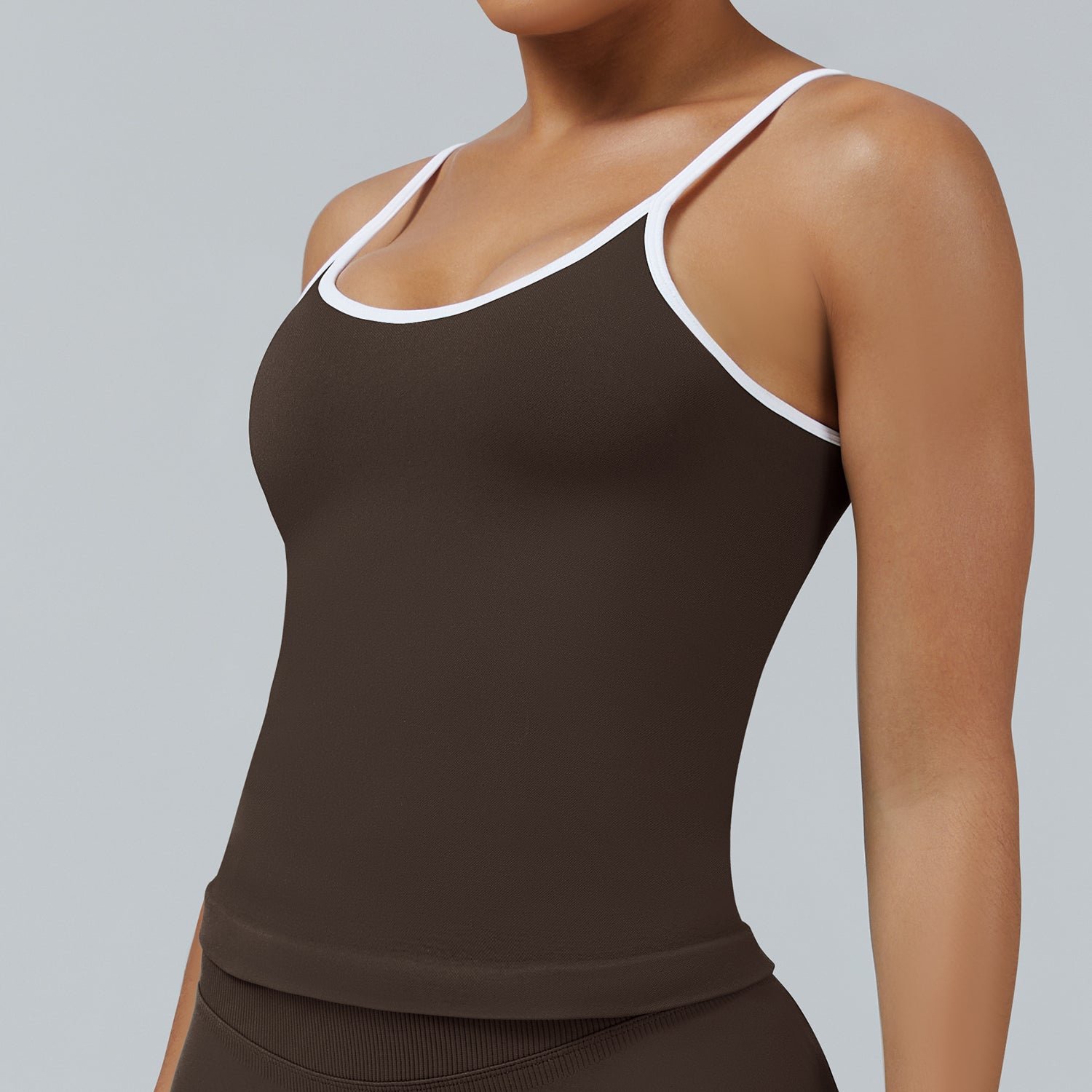 Contrast Trim 3D Compression Tank Top
