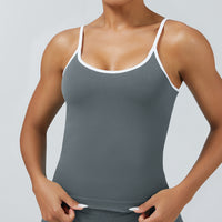 Contrast Trim 3D Compression Tank Top