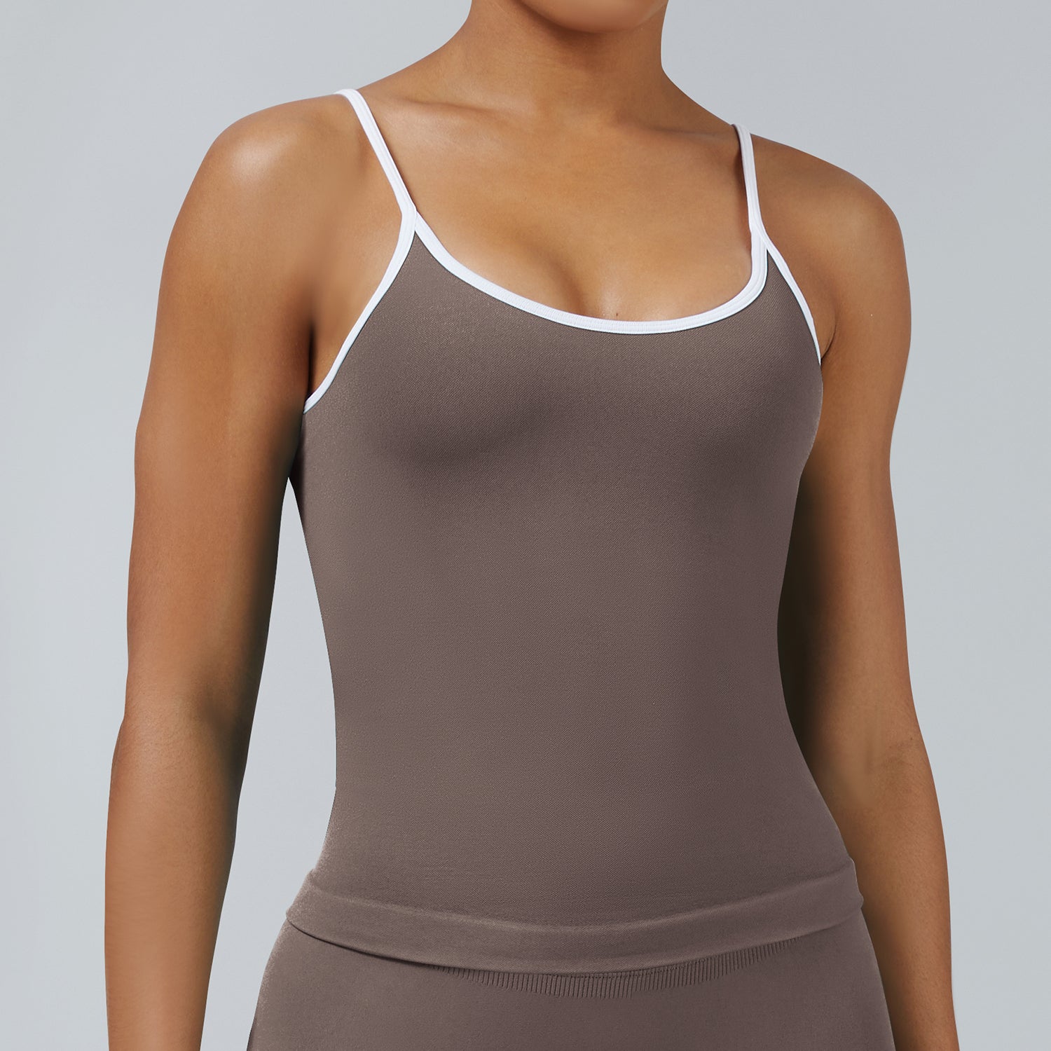 Contrast Trim 3D Compression Tank Top
