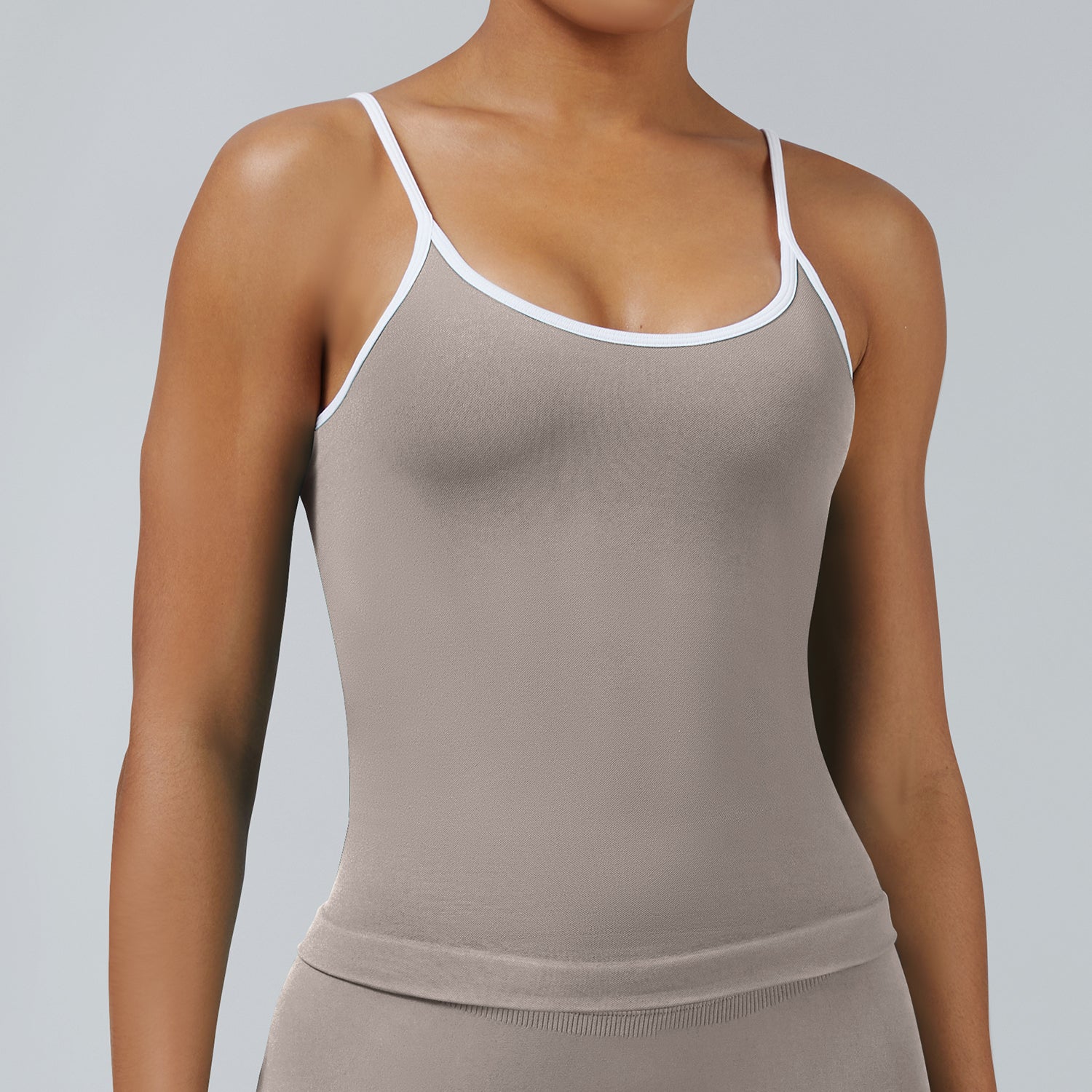 Contrast Trim 3D Compression Tank Top