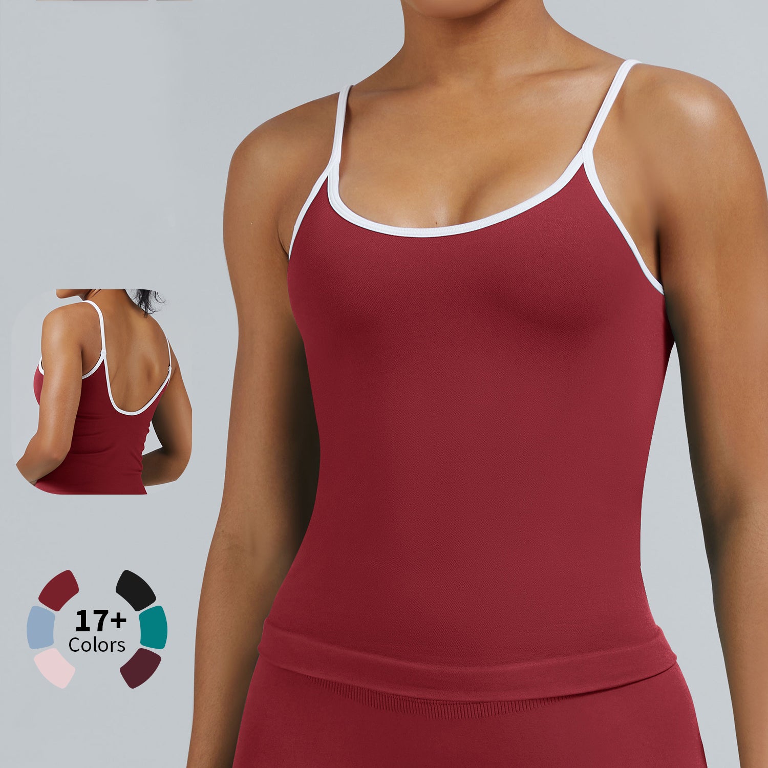 Contrast Trim 3D Compression Tank Top