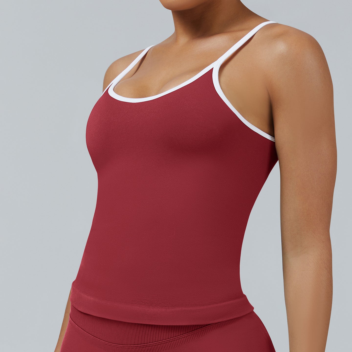 Contrast Trim 3D Compression Tank Top