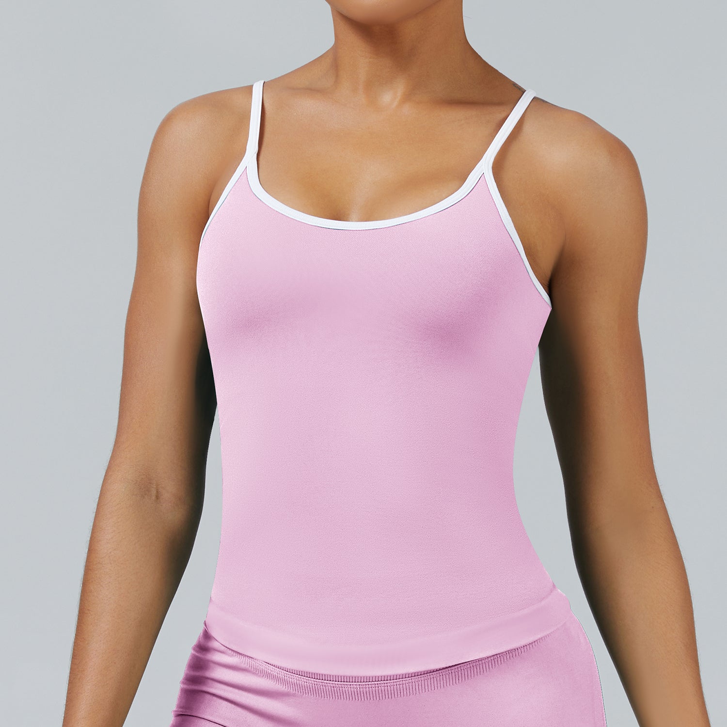 Contrast Trim 3D Compression Tank Top