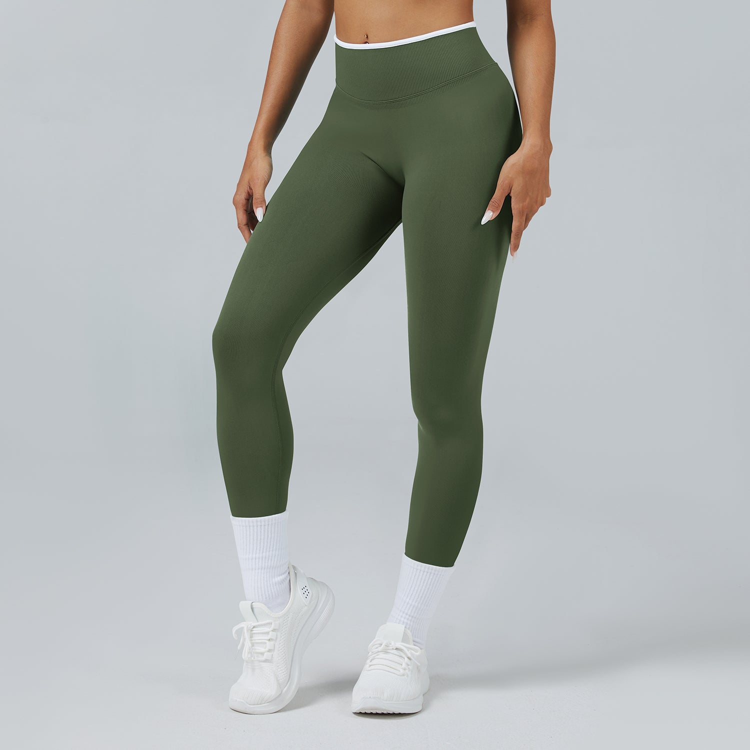 Contrast Trim 3D Compression Leggings