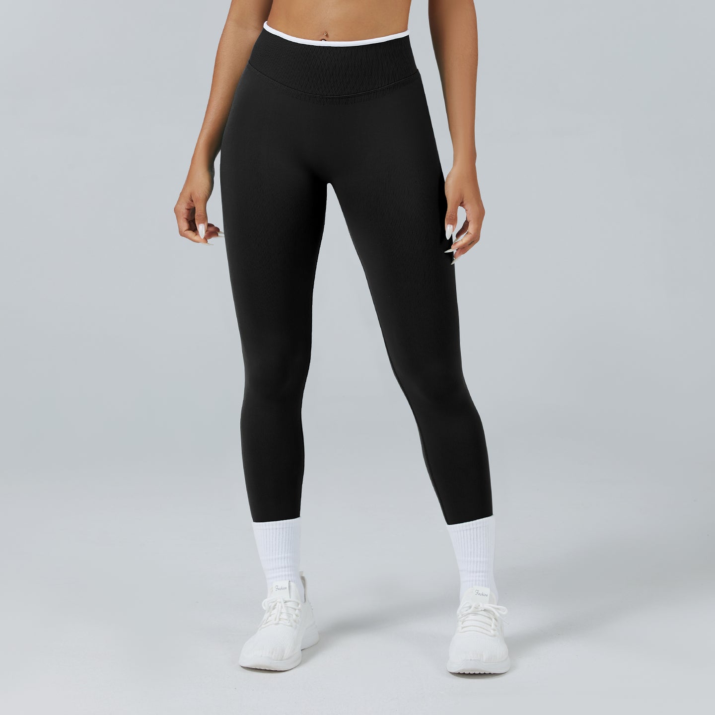 Contrast Trim 3D Compression Leggings
