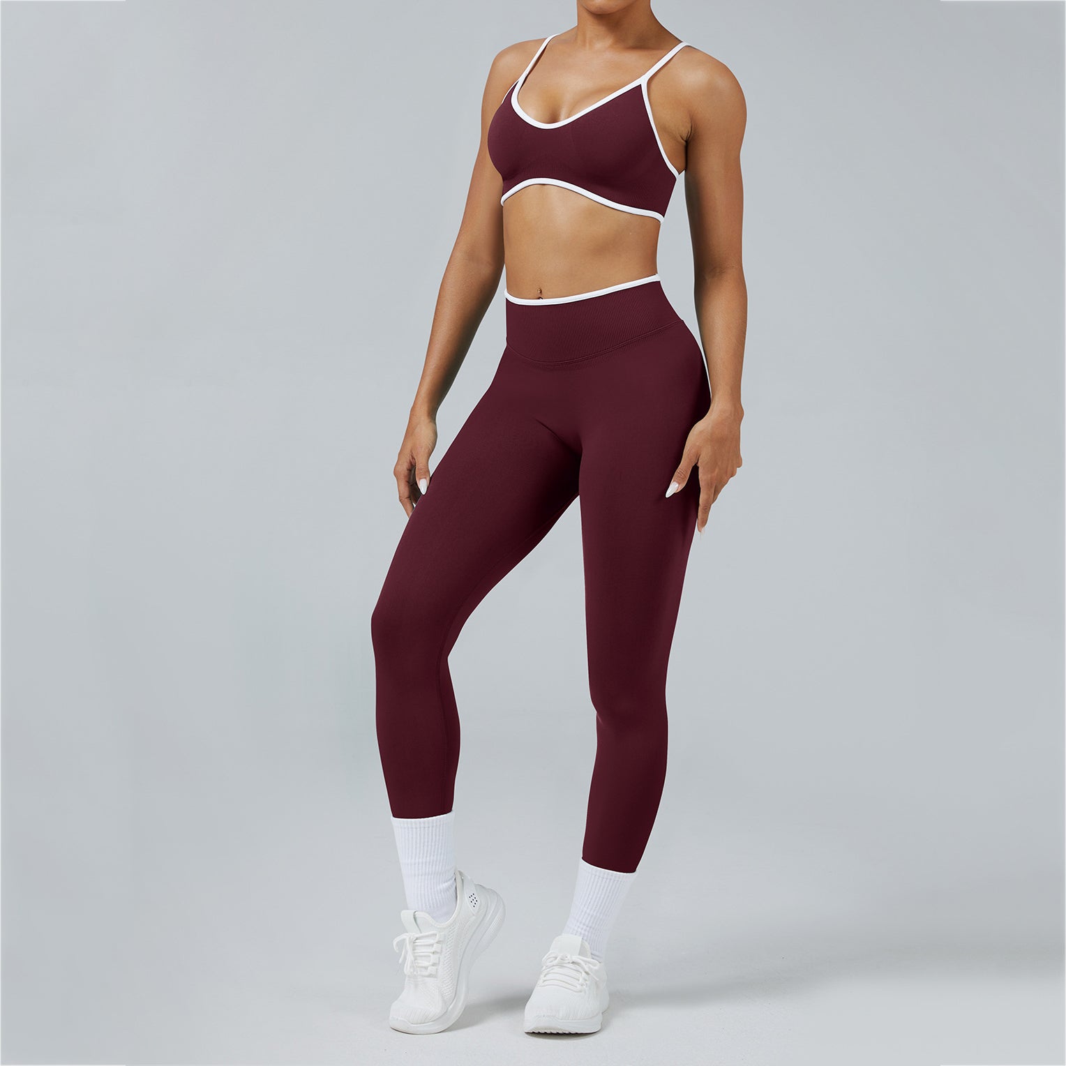 Contrast Trim 3D Compression Leggings