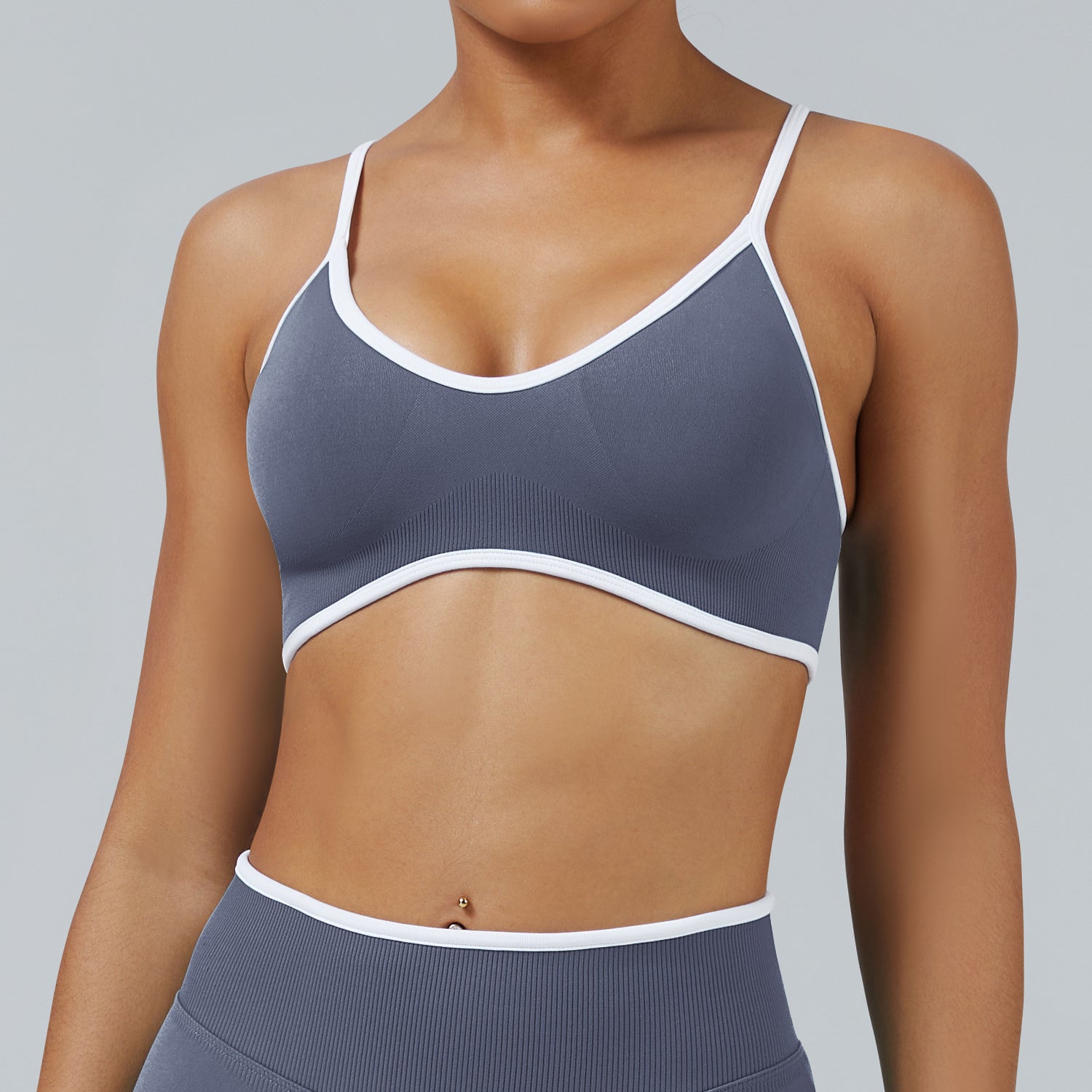 Contrast Trim 3D Compression Sports Bra